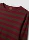 T-shirt marrone a righe in puro cotone con girocollo_5