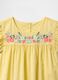 Yellow pure cotton set with floral embroidery GAP Kids_1