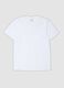 T-shirt branca em algod&atilde;o puro mercerizado com decote em V profundo_0