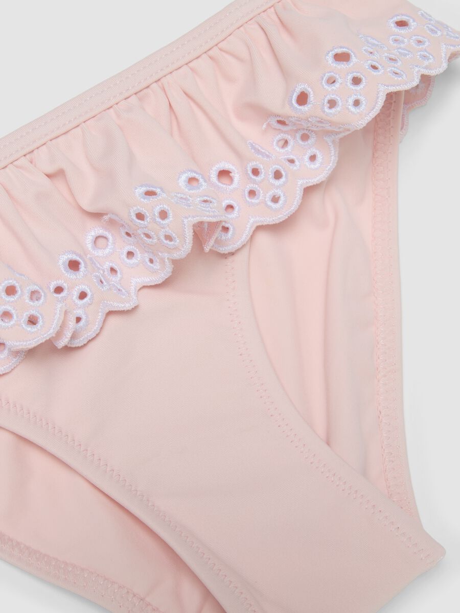 Pink stretch bikini with frilled detailing_3