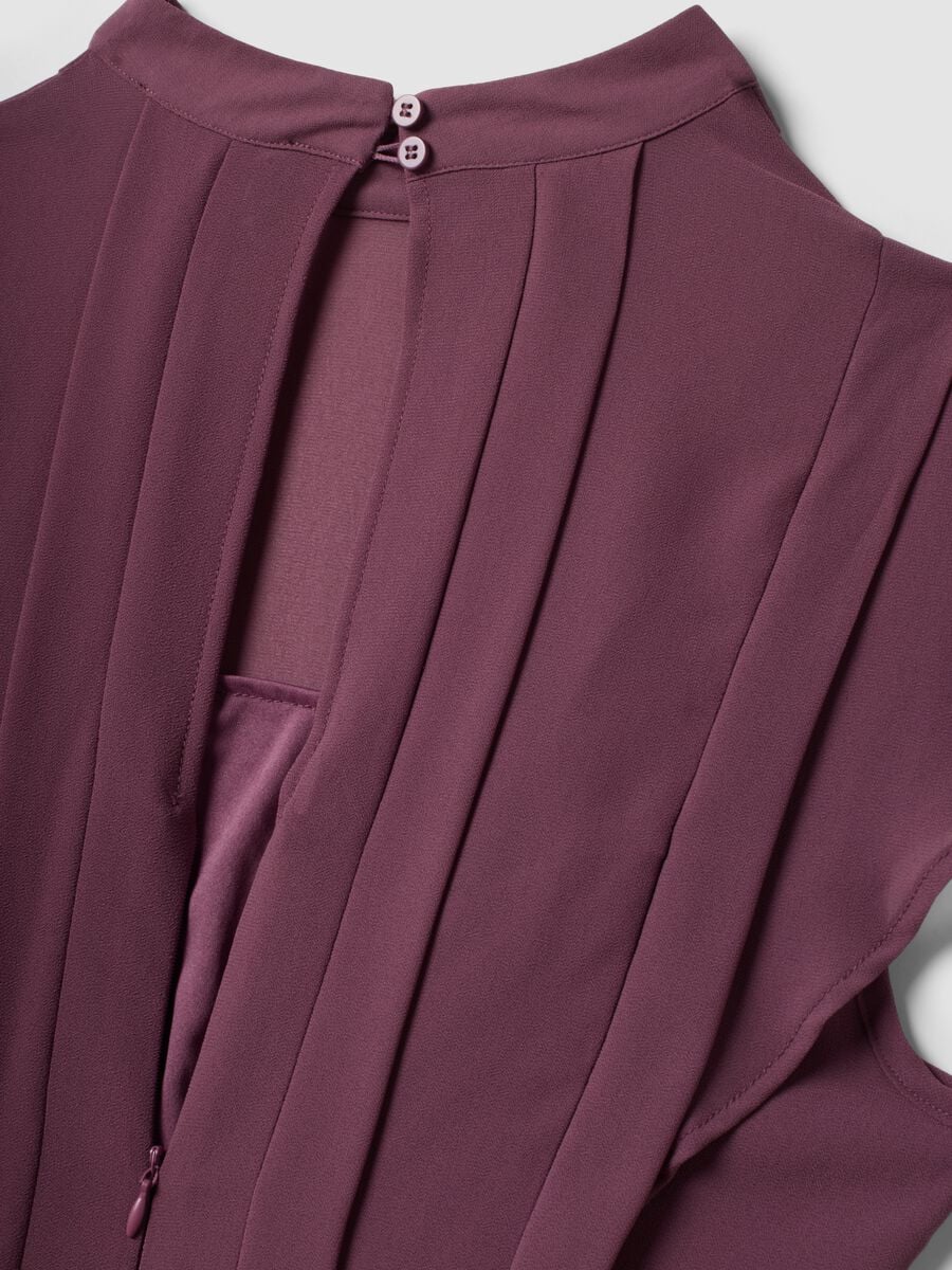 Purple relaxed-fit dress with short ruffle sleeves_2