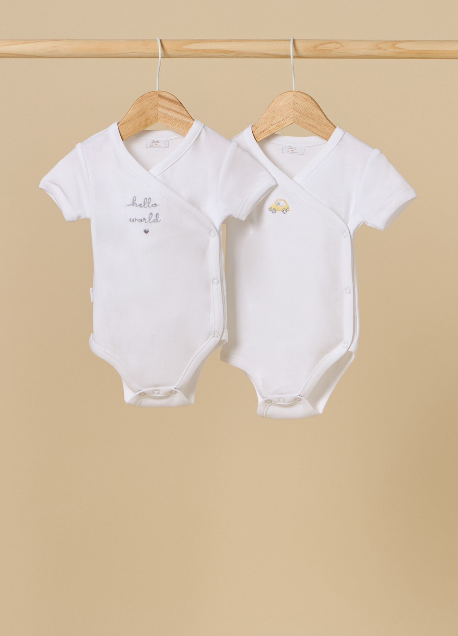 Two-pack bodysuits in cotton