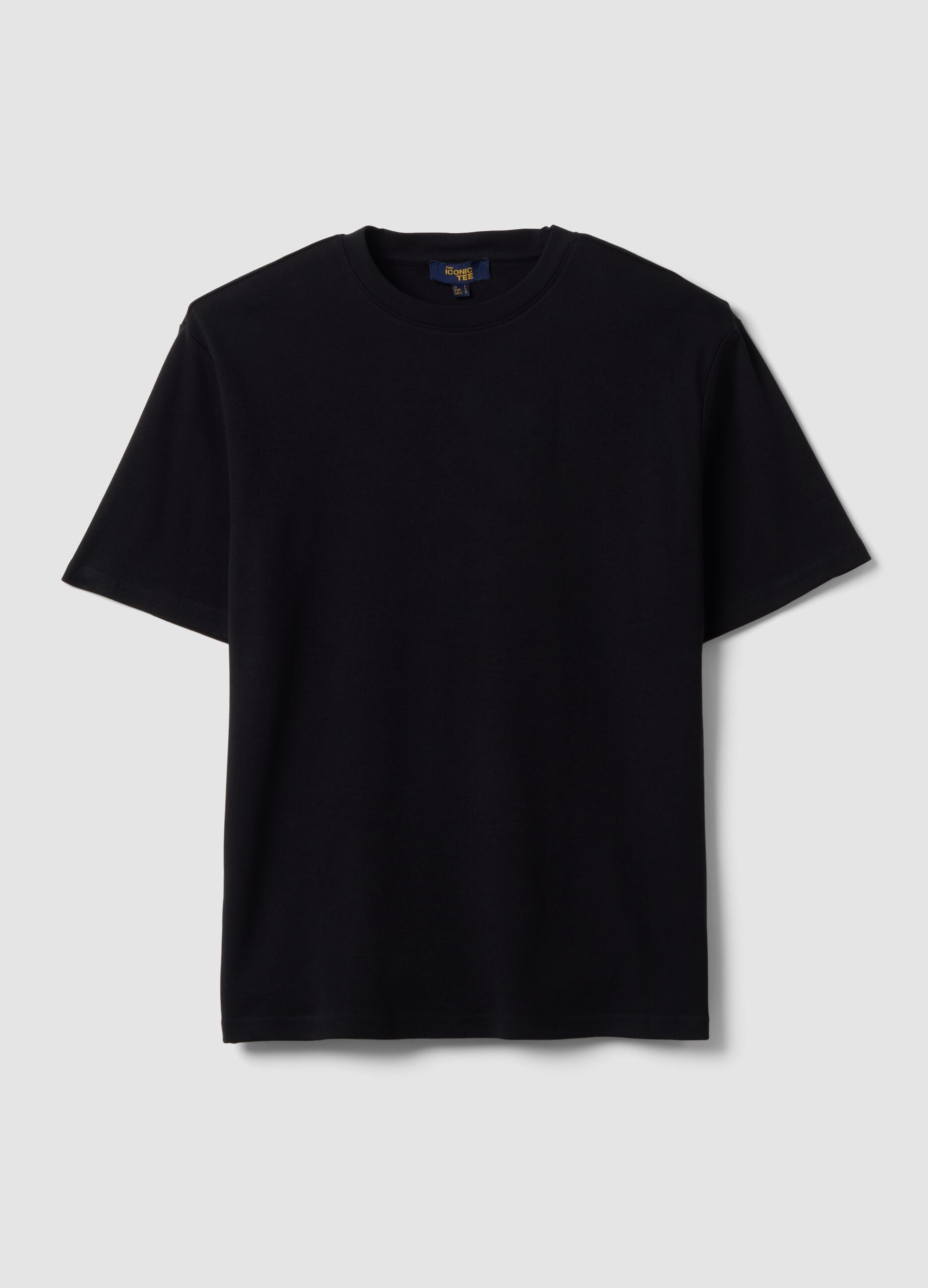 &Mu;&alpha;ύ&rho;&omicron; T-shirt &alpha;&pi;ό 100% &beta;&alpha;&mu;&beta;ά&kappa;&iota;, &kappa;&omicron;&nu;&tau;&omicron;&mu;ά&nu;&iota;&kappa;&omicron;, relaxed fit