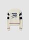 White cotton-blend cardigan with deep V-neck and heart embroidery_5
