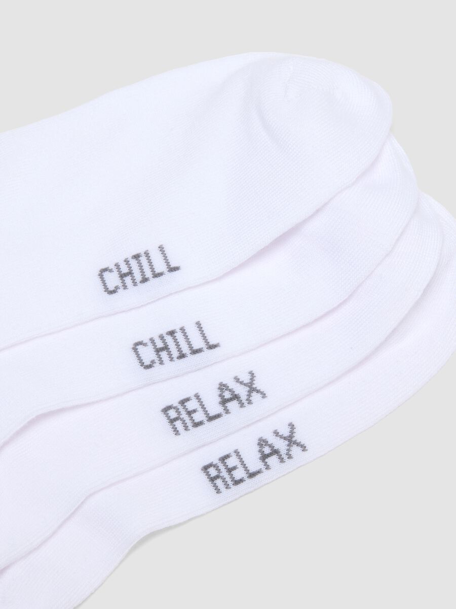 Pack of five white no-show socks in stretch fabric_1