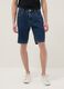 Slim Fit Blue Denim Cotton Blend Shorts_1