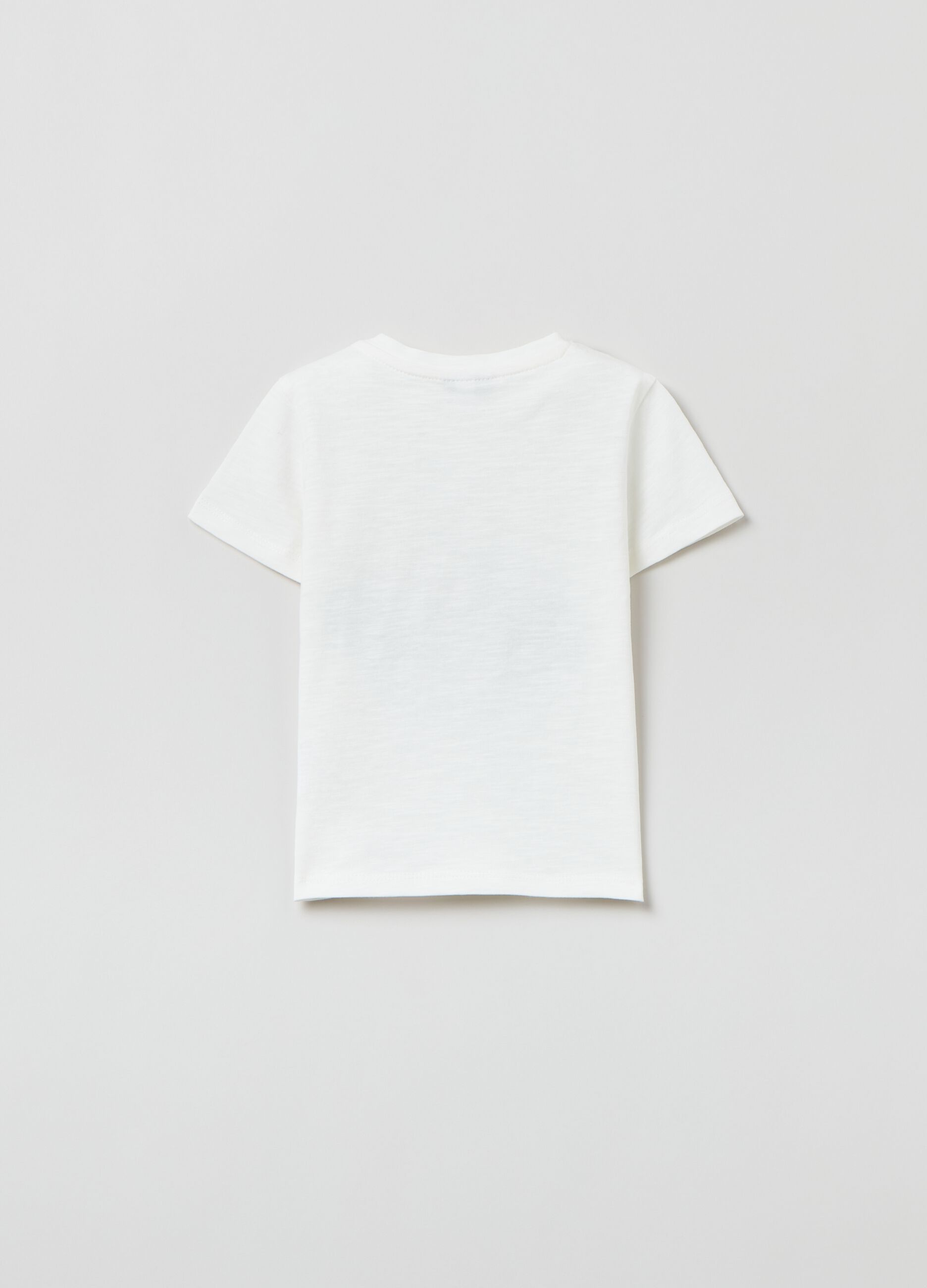 Camiseta de algodón flameado con estampado