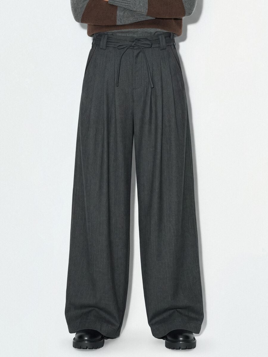 Grey wide-leg trousers in stretch viscose_1