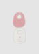 2-pack of pink and white organic cotton-blend bibs with embroidery_0