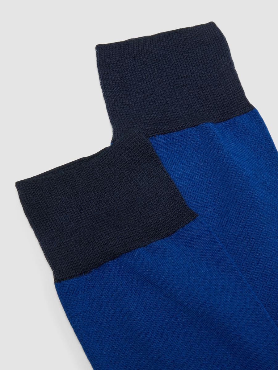 Two-pack of blue stretch cotton blend socks_1