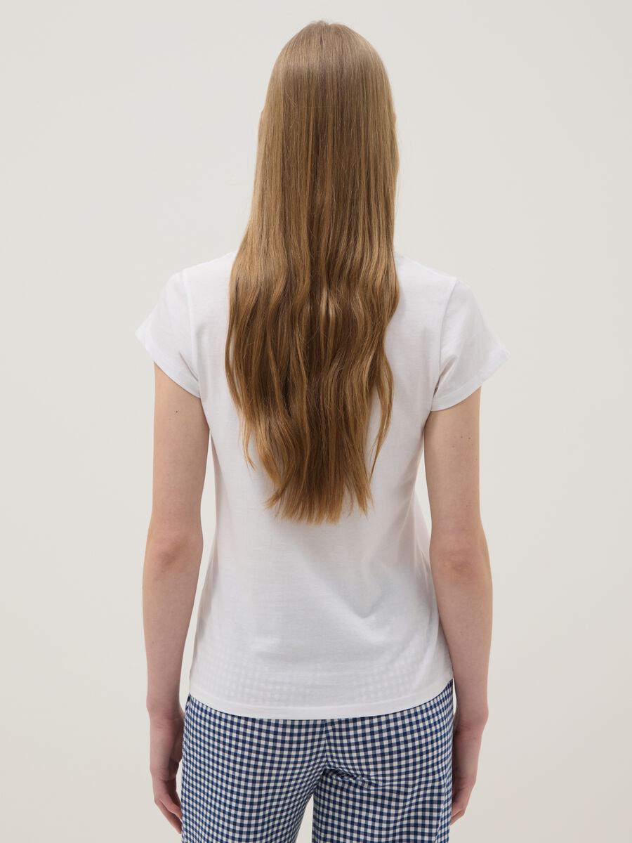 White pure cotton pajama shirt regular fit with strawberries_2