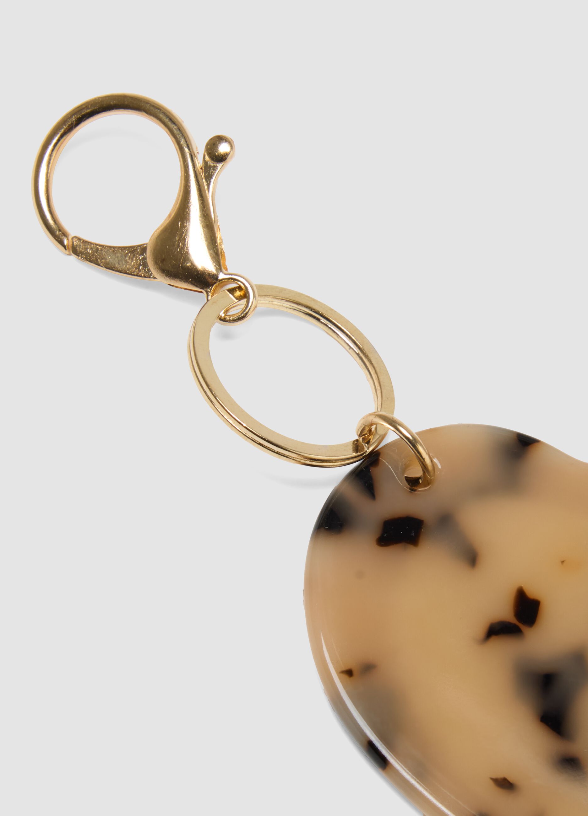 Beige heart-shaped keyring