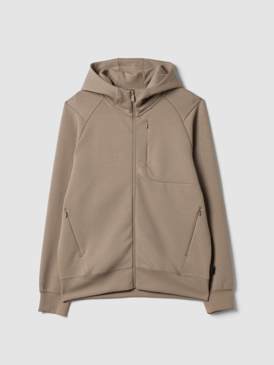 Breathable beige full-zip in 2-way stretch fabric_4