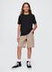 Beige Denim Bermuda Shorts_0