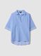 Blau gestreifter Kaftan aus reiner Baumwolle_0