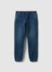 Regular fit blue denim jeans with elastic waistband_4