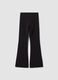 Black flared-fit stretch cotton leggings for girls_1