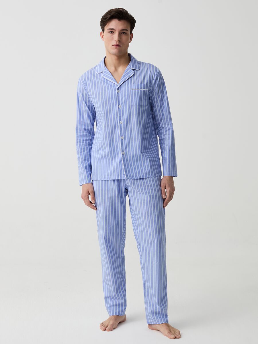 Long cotton pyjamas with buttons_0