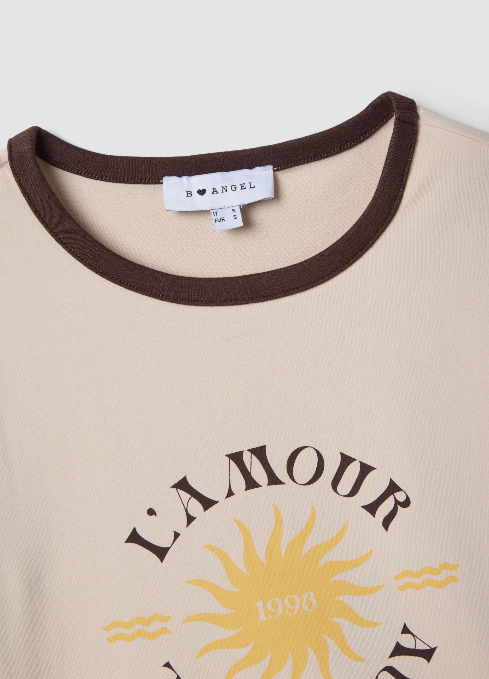 Wei&szlig;es Regular-Fit T-Shirt aus elastischer Baumwolle mit Print