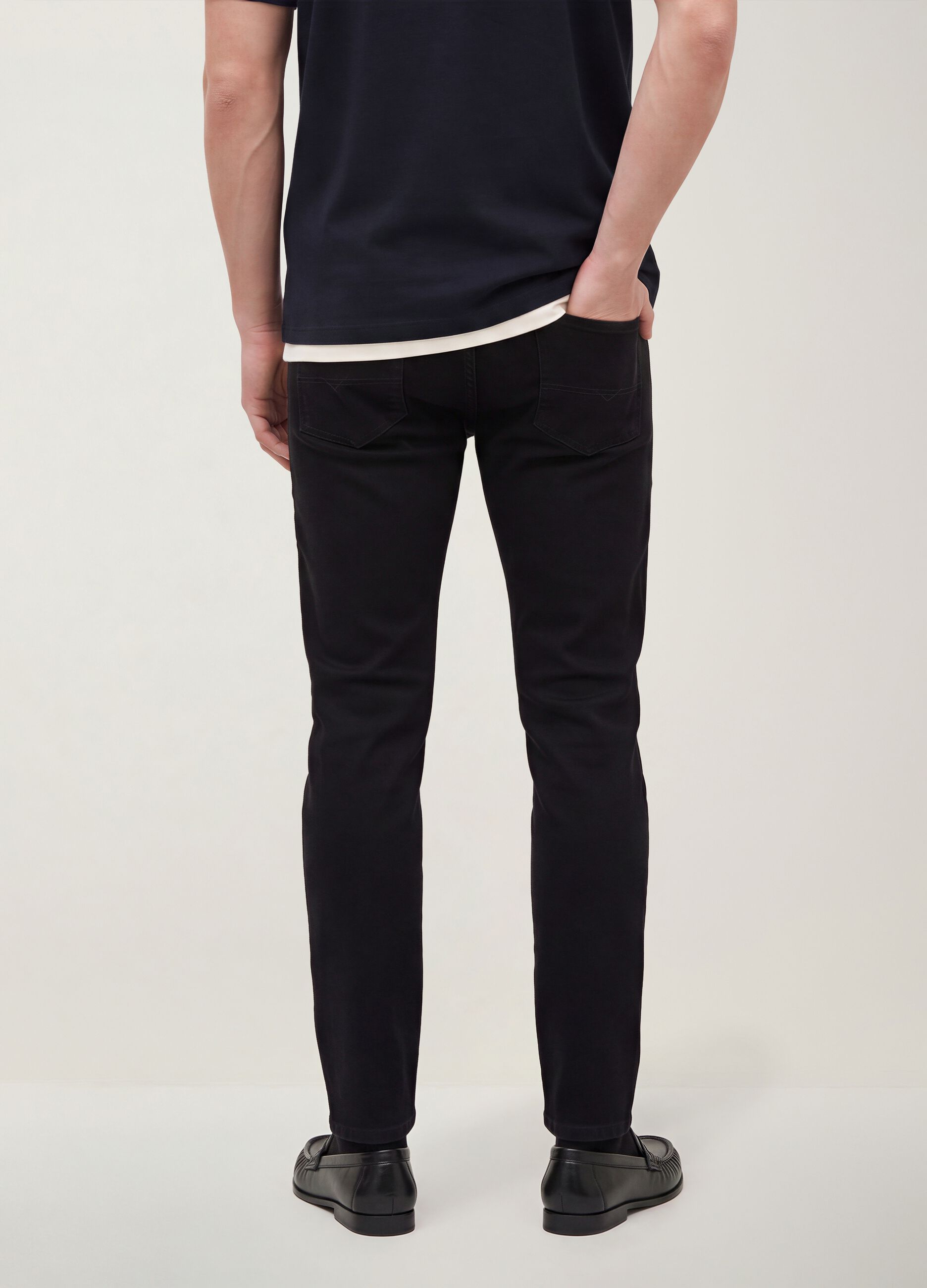 Schwarze Skinny-Fit-Jeans aus Stretch-Baumwolle