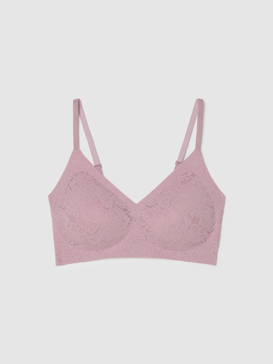 Pink Lace Bra with Removable Padding_4