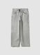 Grey pure cotton denim jeans with elasticated waist for boys, skater fit_0
