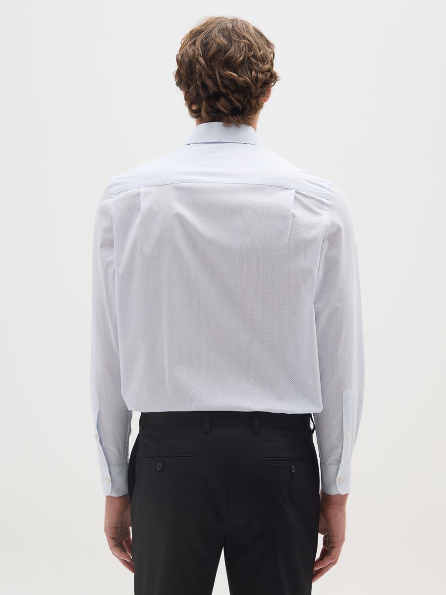 Blue Stretch Cotton Regular Fit Shirt_2