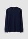 T-shirt blu in puro cotone girocollo regular fit_0