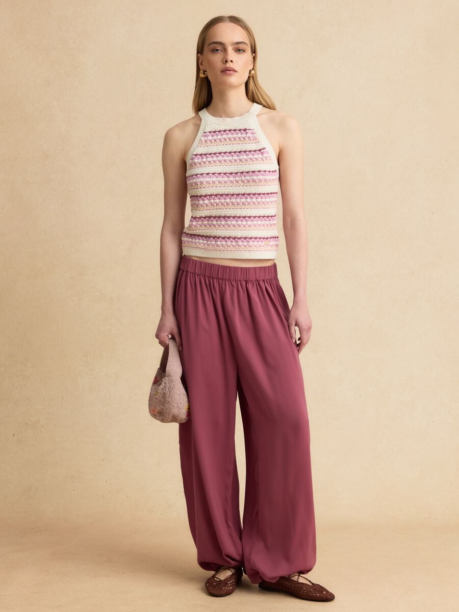 Rosa Joggerhose im Relaxed Fit mit elastischem Bund_0