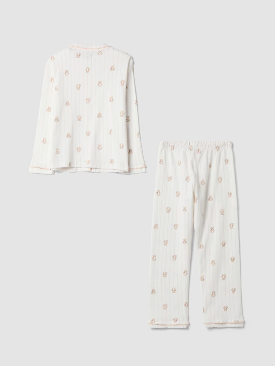 White pure organic cotton crew-neck pyjamas_1