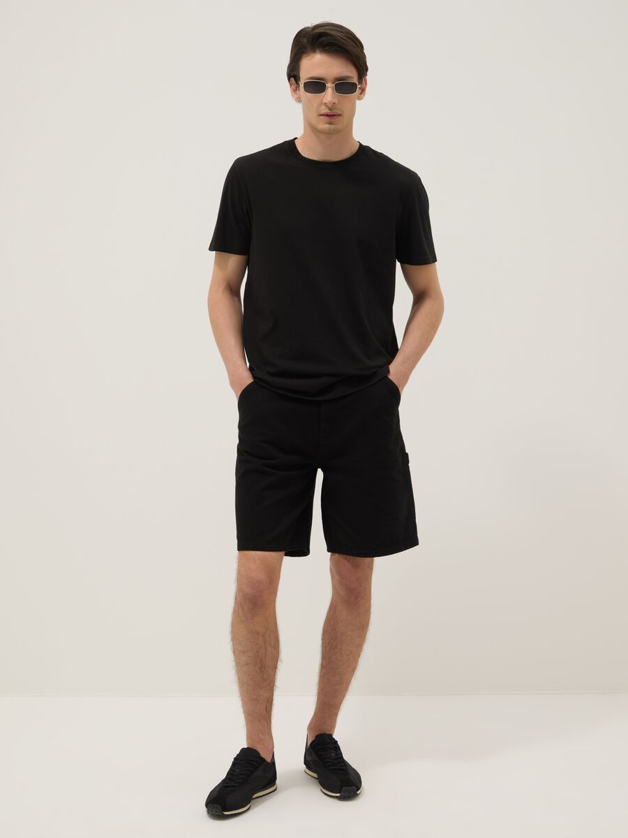 Black pure cotton short-sleeve regular fit T-shirt_2