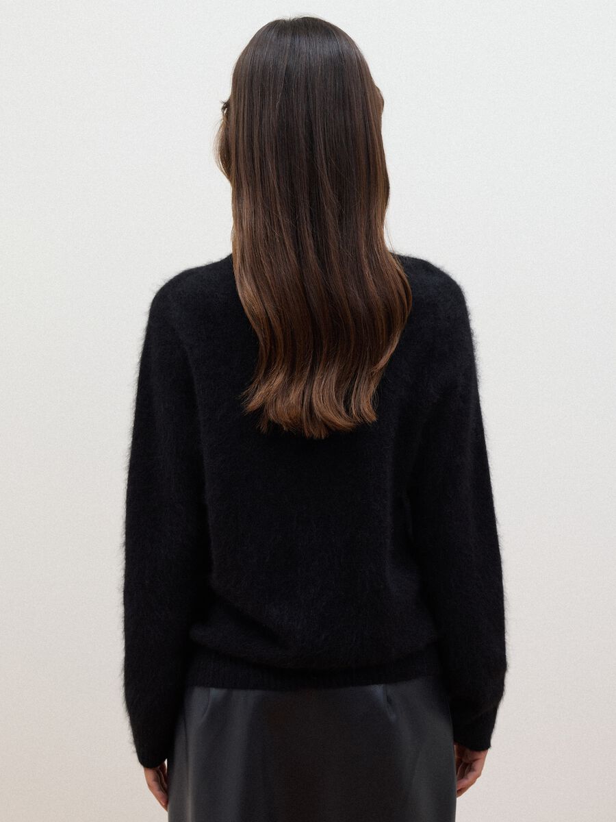 Black crew-neck wool and cashmere blend jumper, oversized fit_3