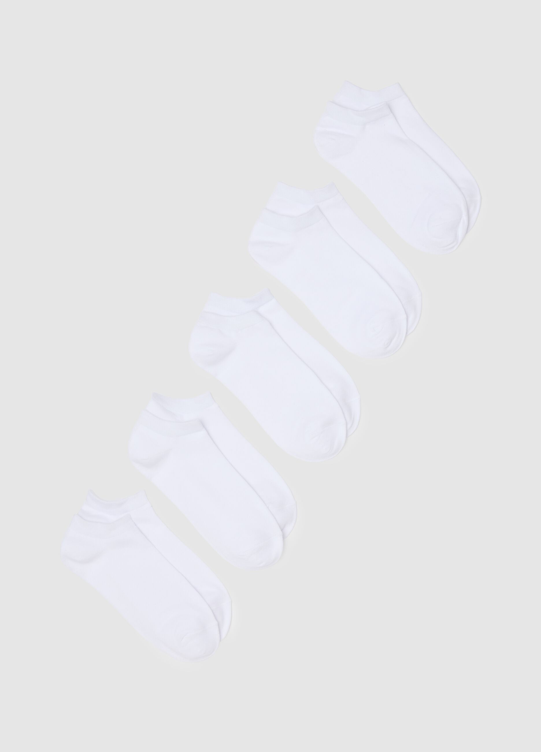 Multipack de meias curtas brancas em mistura de algod&atilde;o regular fit
