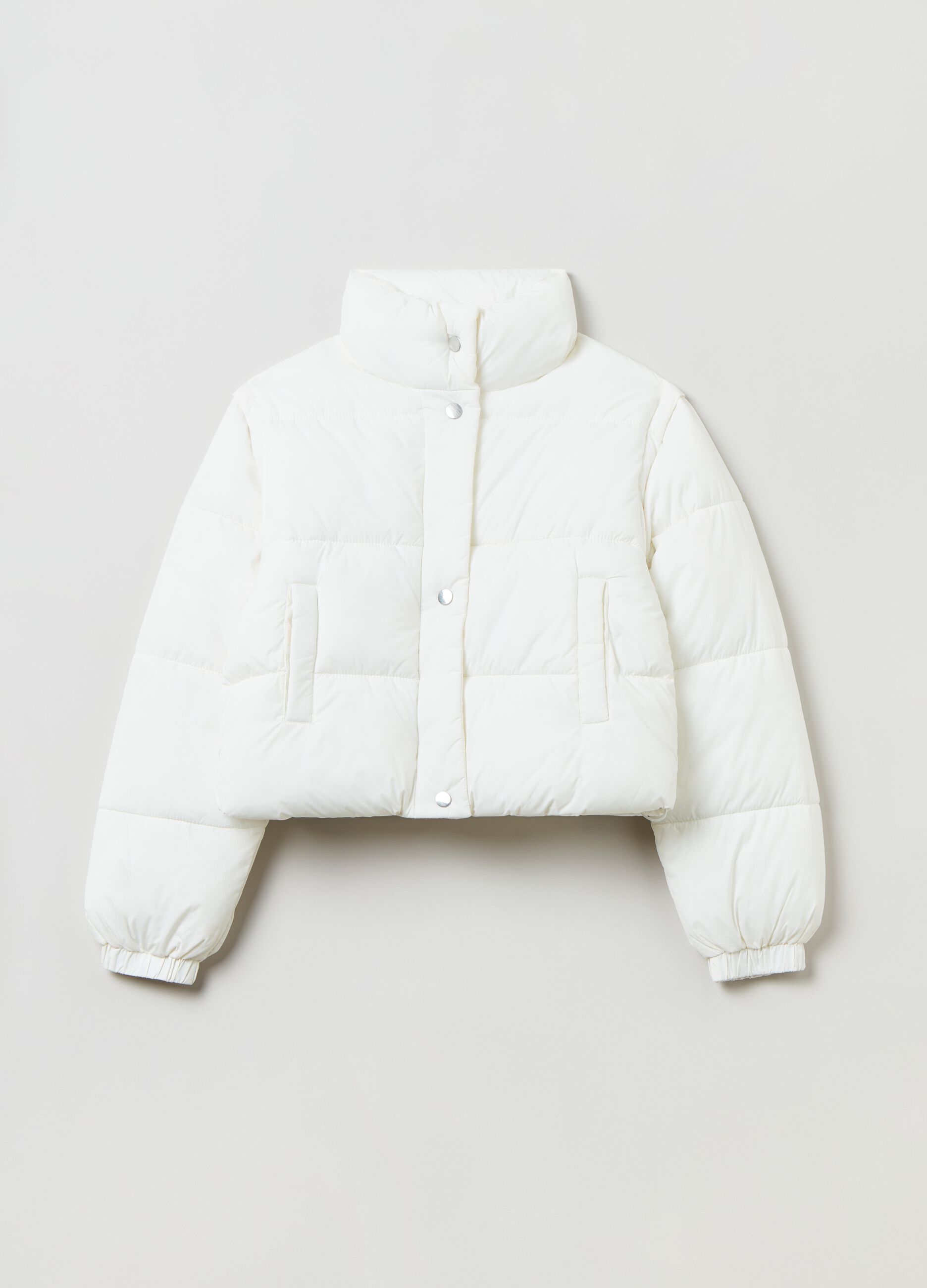 Short down jacket with high neck_0