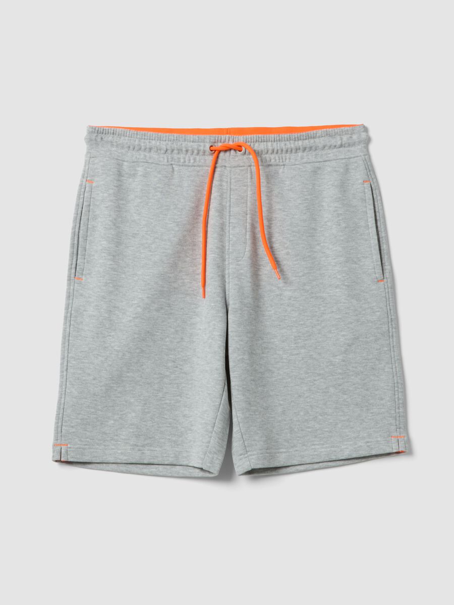 Grey shorts with orange drawstring_0