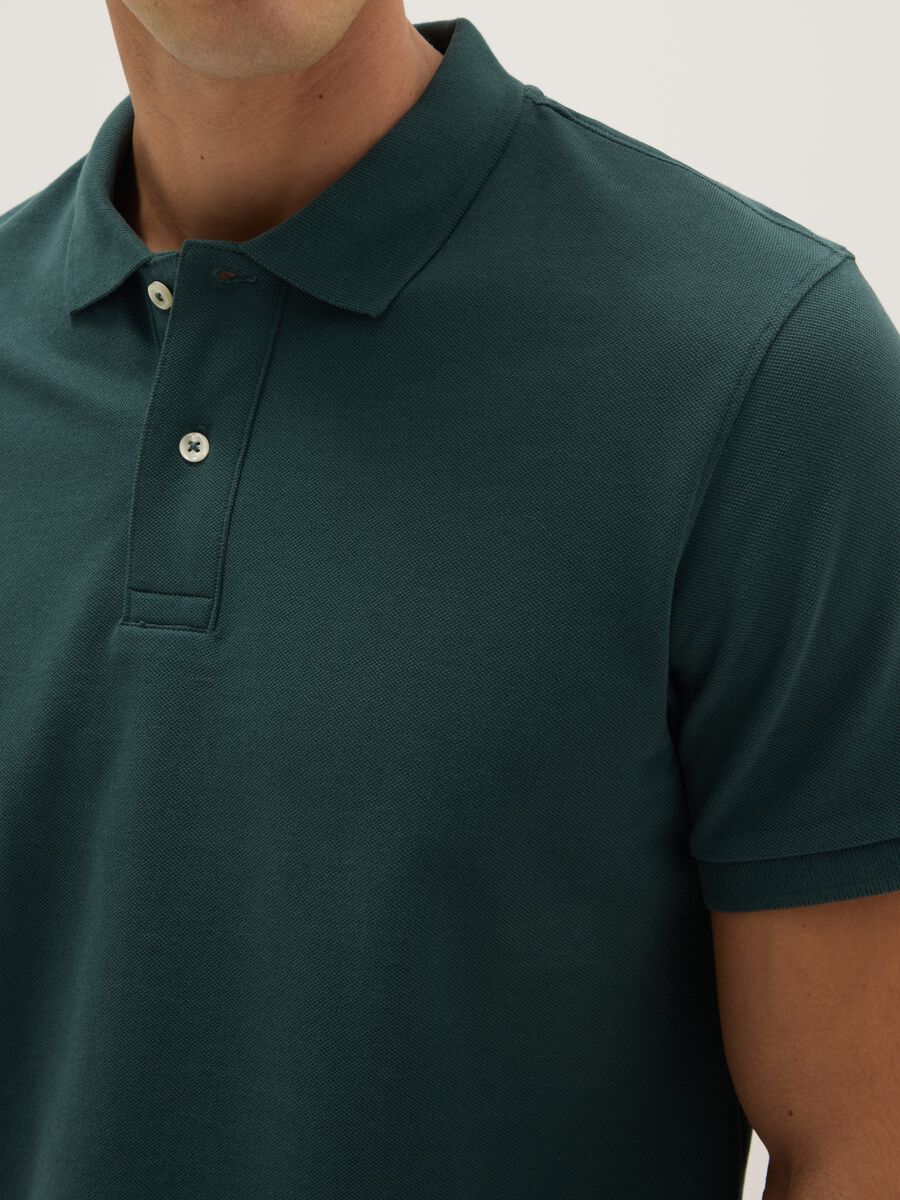 Green pure cotton polo shirt regular fit_3