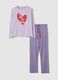 Purple pure cotton regular fit pyjamas with heart design_4