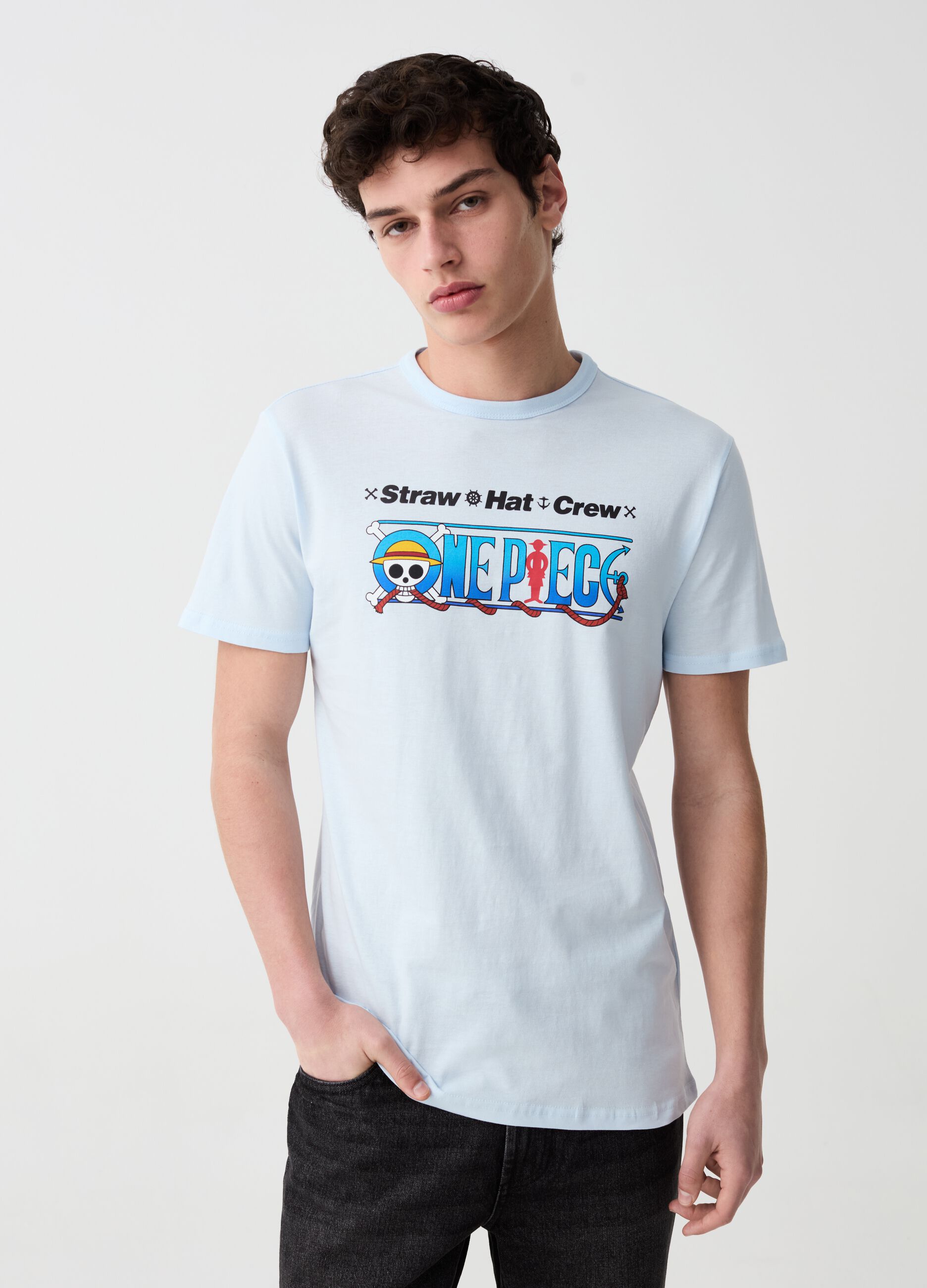 T-shirt con stampa personaggi One Piece