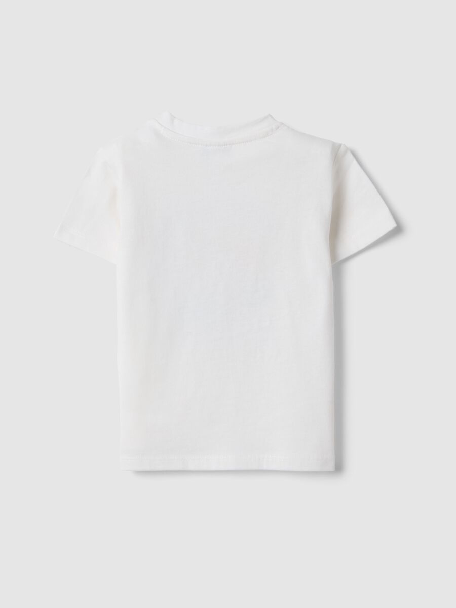 White pure cotton children's t-shirt regular fit with tiger rider_1