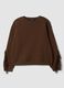 Braunes Sweatshirt aus Baumwollmix mit Rundhalsausschnitt und Fransen, Regular Fit_0