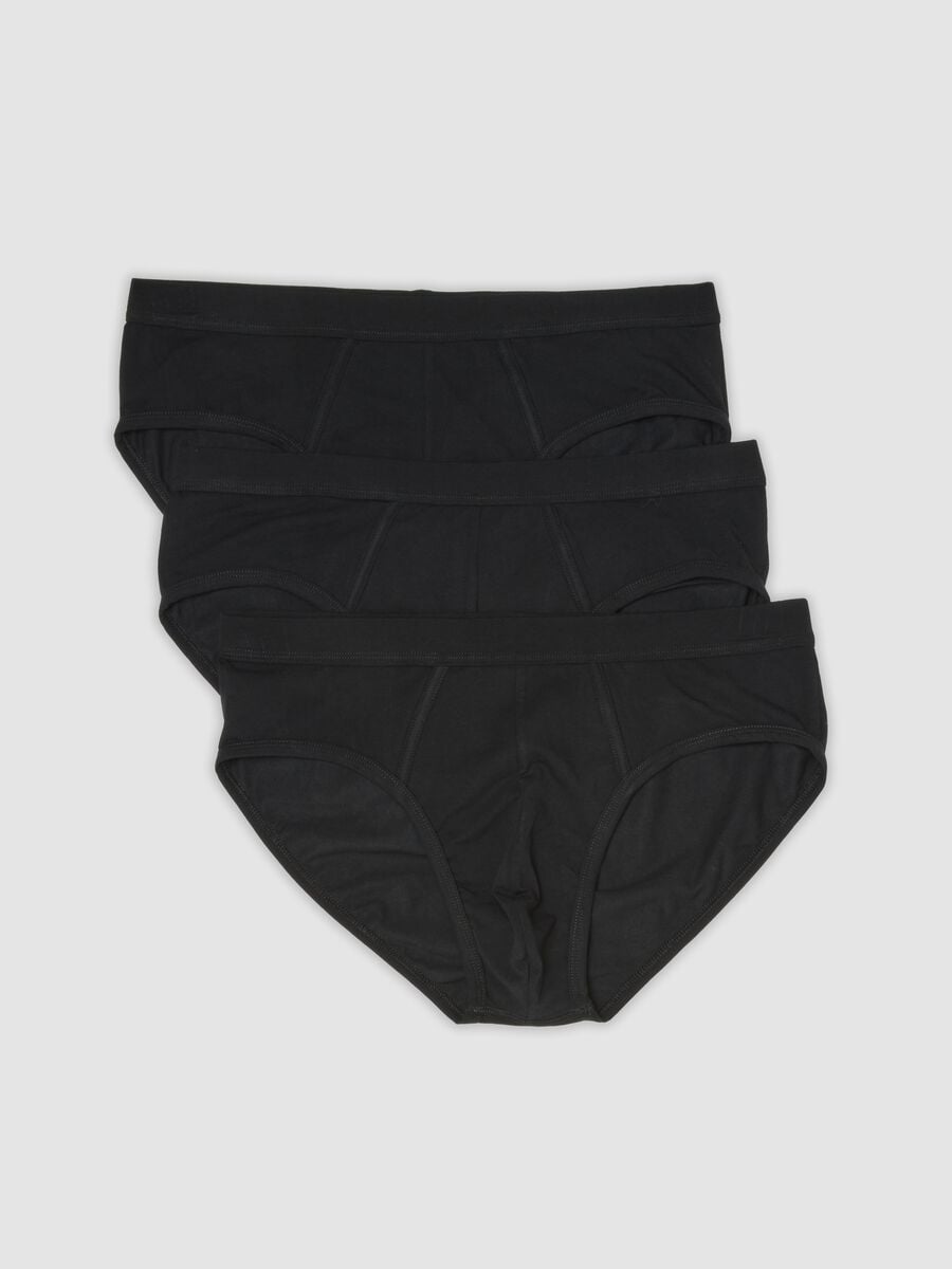 3er-Pack schwarze Slips aus extrafeiner Stretch-Baumwolle_4