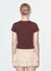 Braunes, figurbetontes T-Shirt aus Stretch-Baumwolle mit Strass-Applikationen_2
