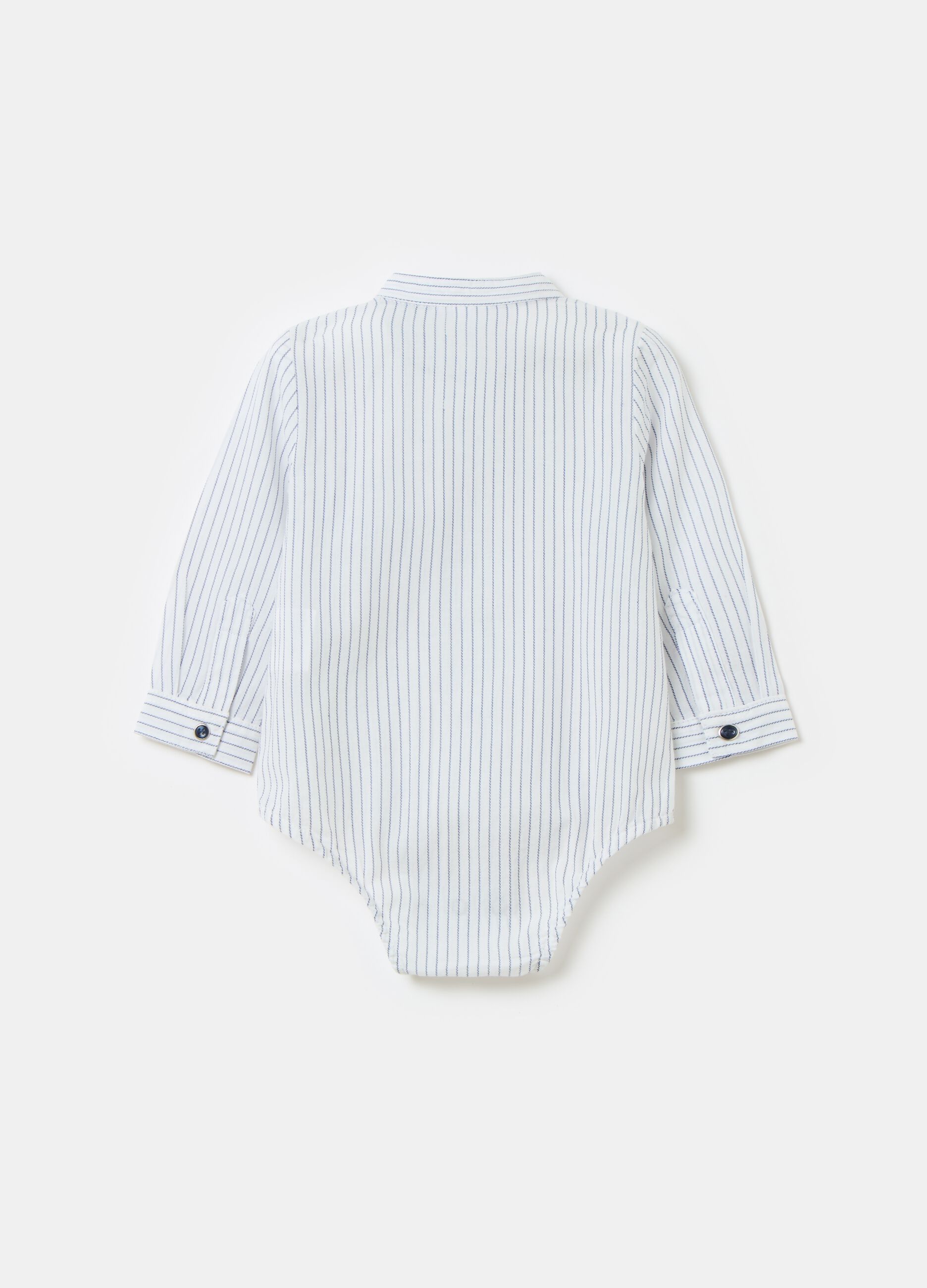 Striped cotton bodysuit shirt