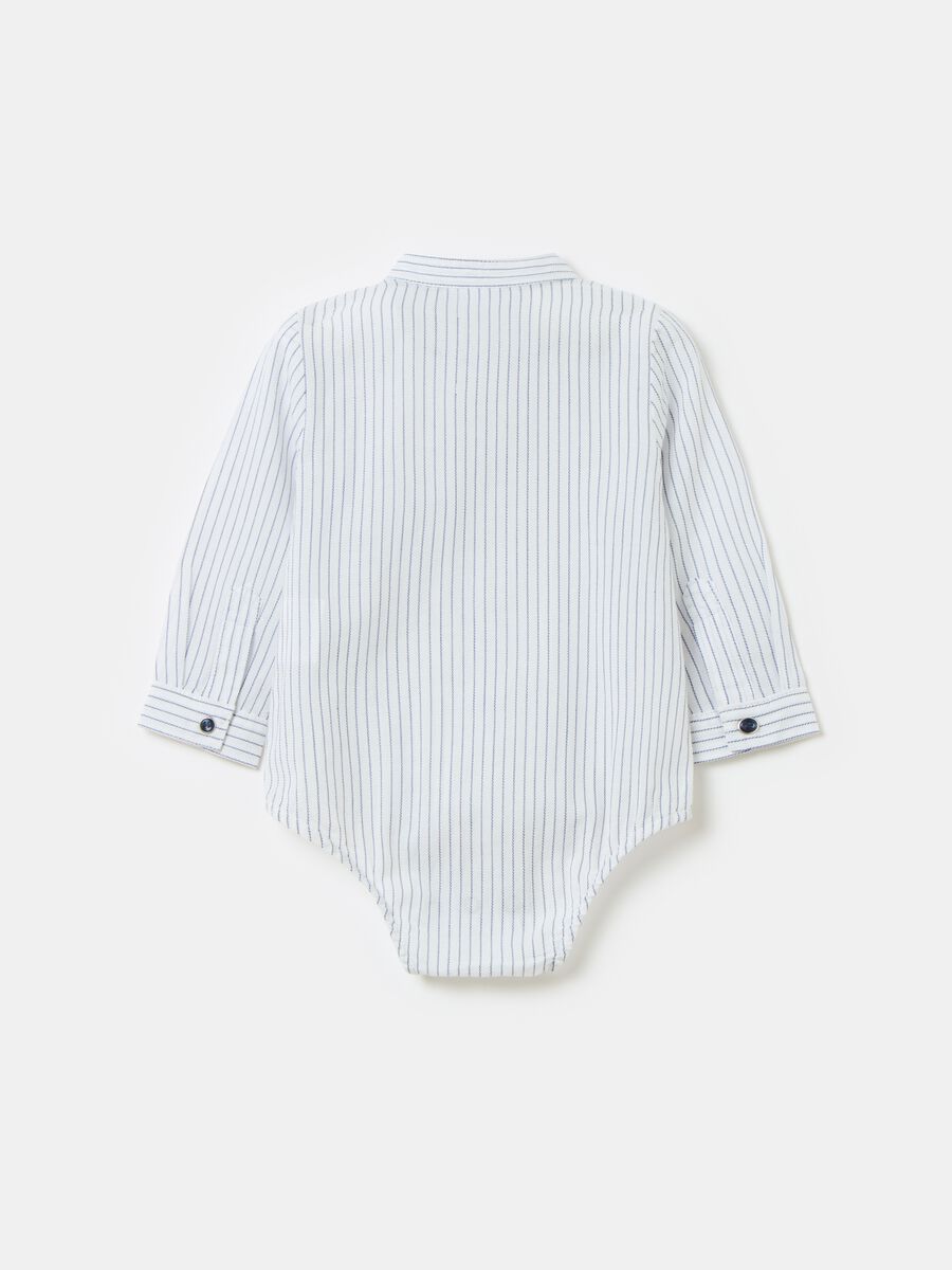 Striped cotton bodysuit shirt_1