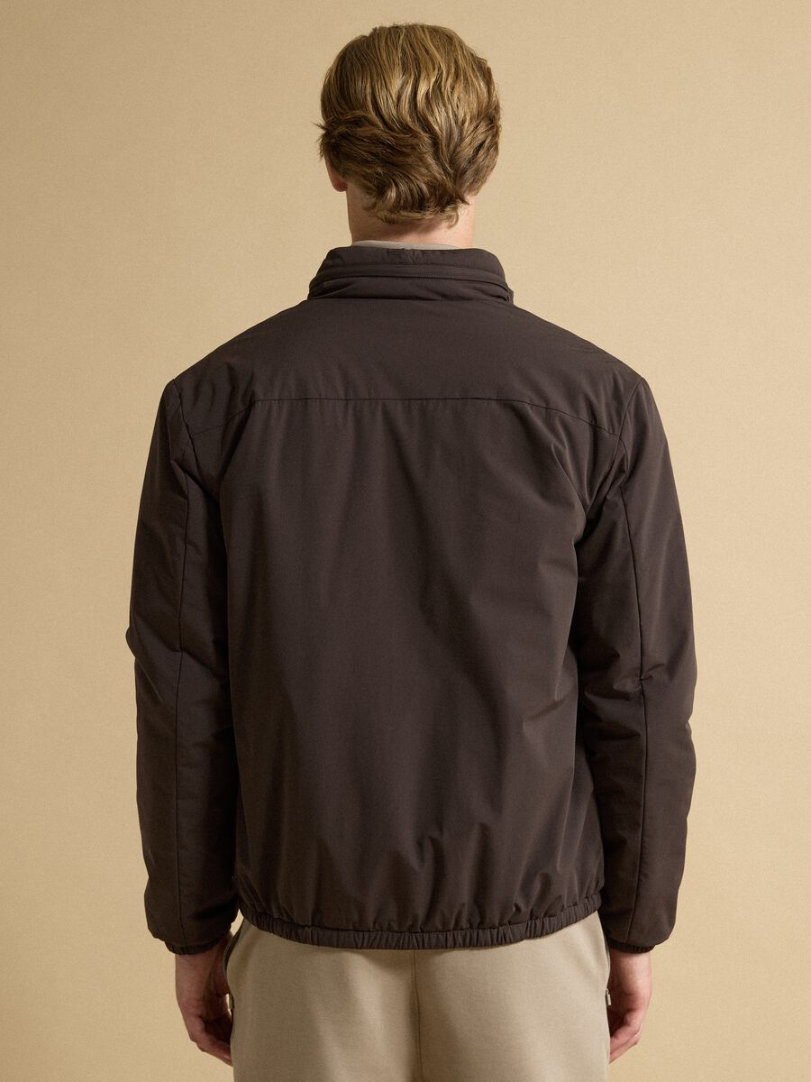 Brown padded stretch-fabric jacket, regular fit_3