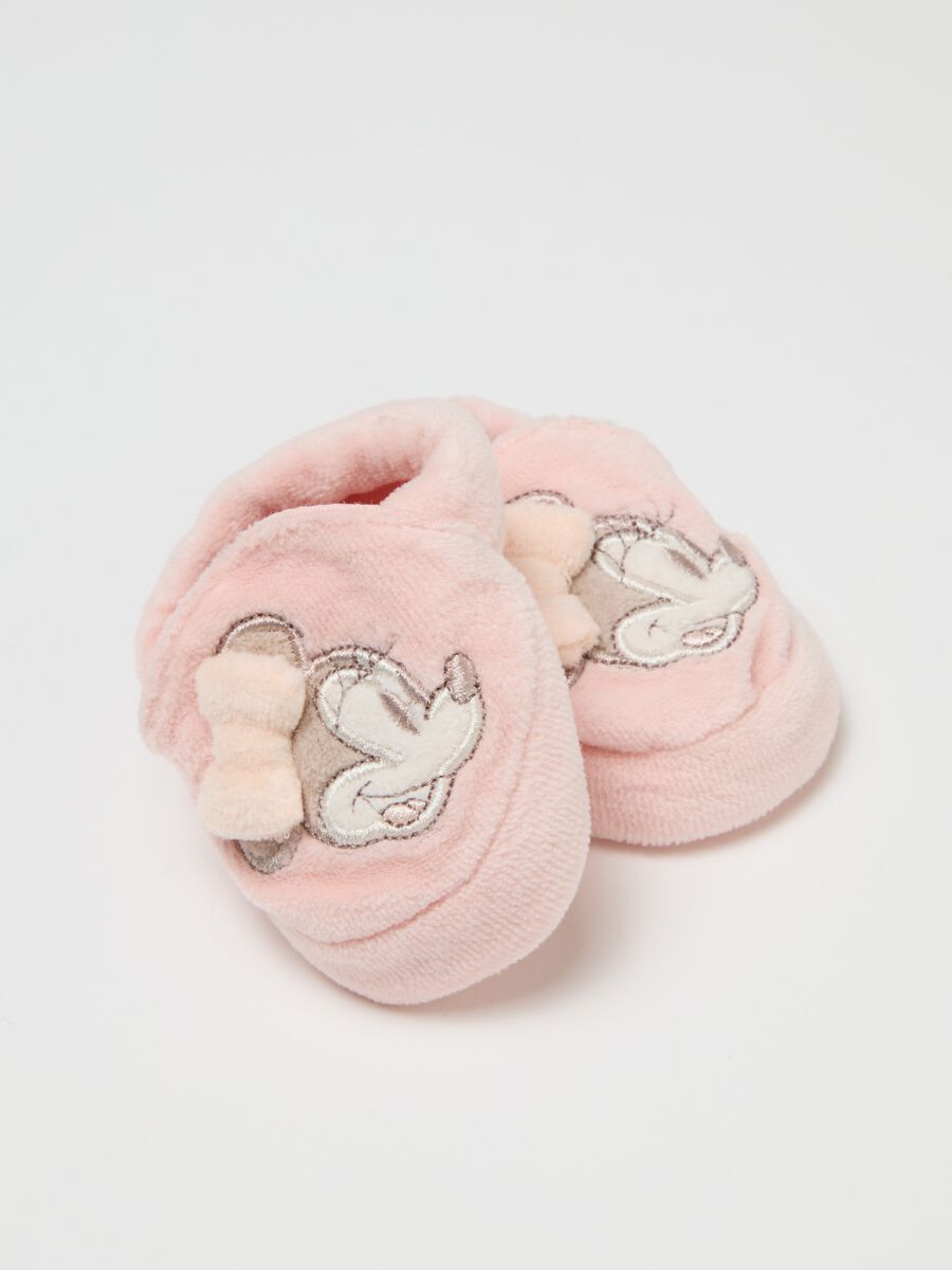 Baby Girl's Pink Cotton Blend Hat and Booties Set_1