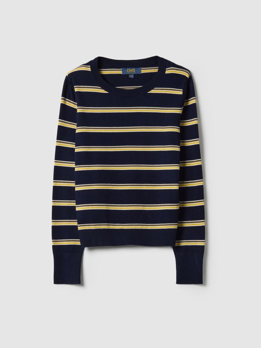 Multicoloured striped top with long sleeves regular fit_4