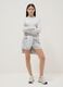 Grey cotton blend cargo shorts for girls relaxed fit_0