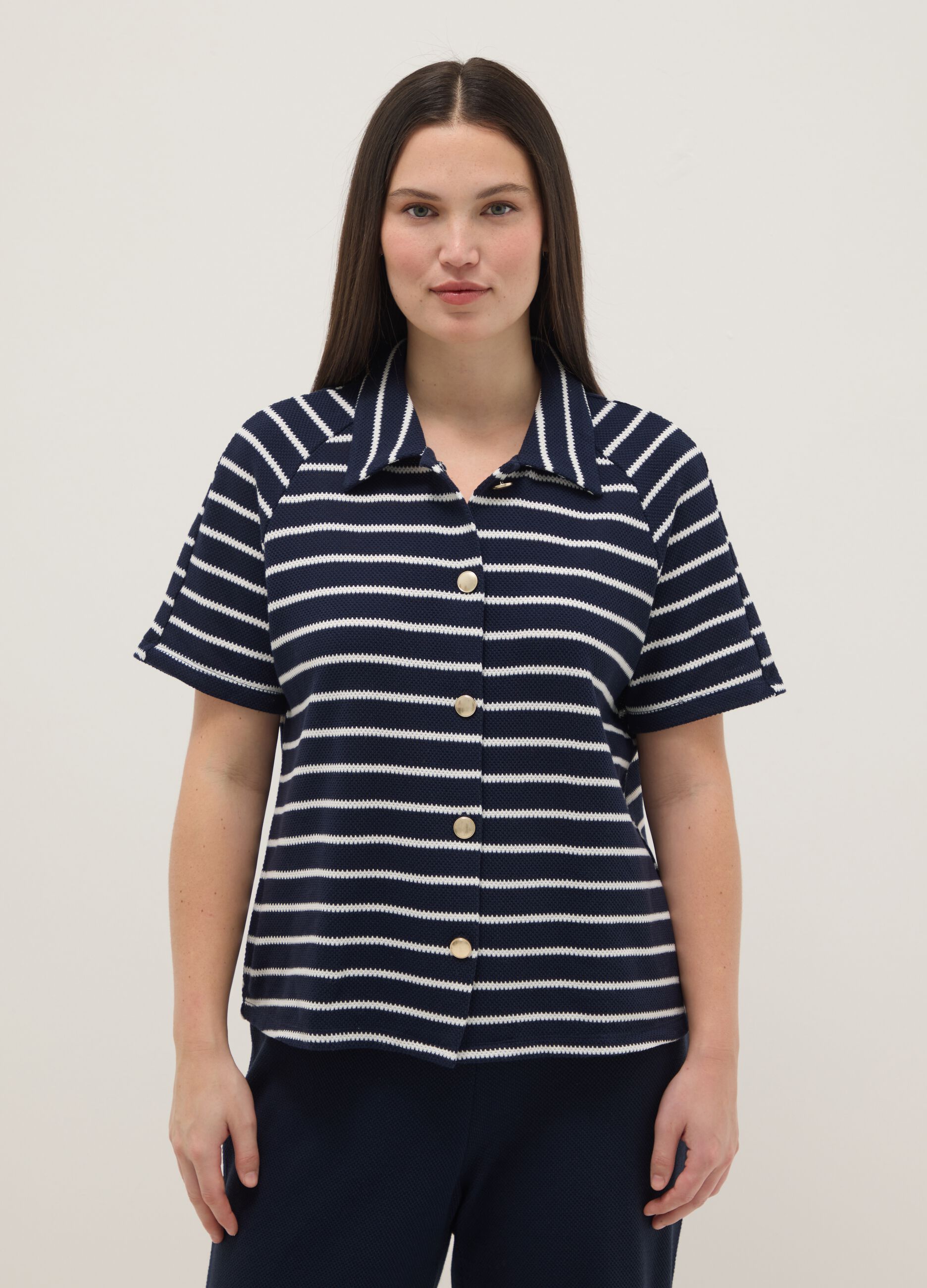 Multicolor gestreiftes Polo aus Baumwollmischung, Regular Fit