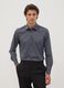 Camicia grigia slim fit con colletto classico easy iron_0